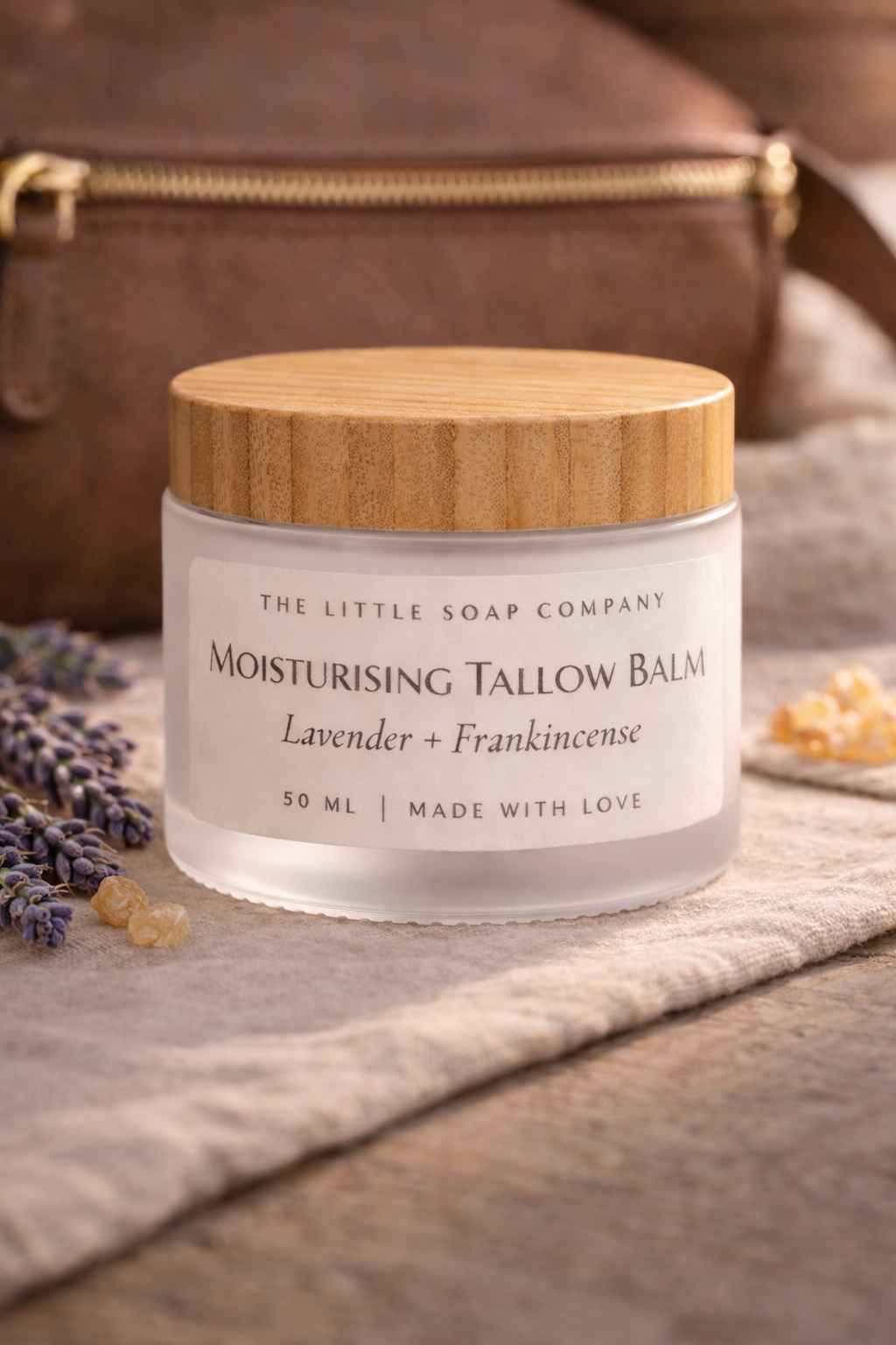50 ml Moisturising Tallow Balm for Face & Body – Grass Fed with Lavender & Frankincense