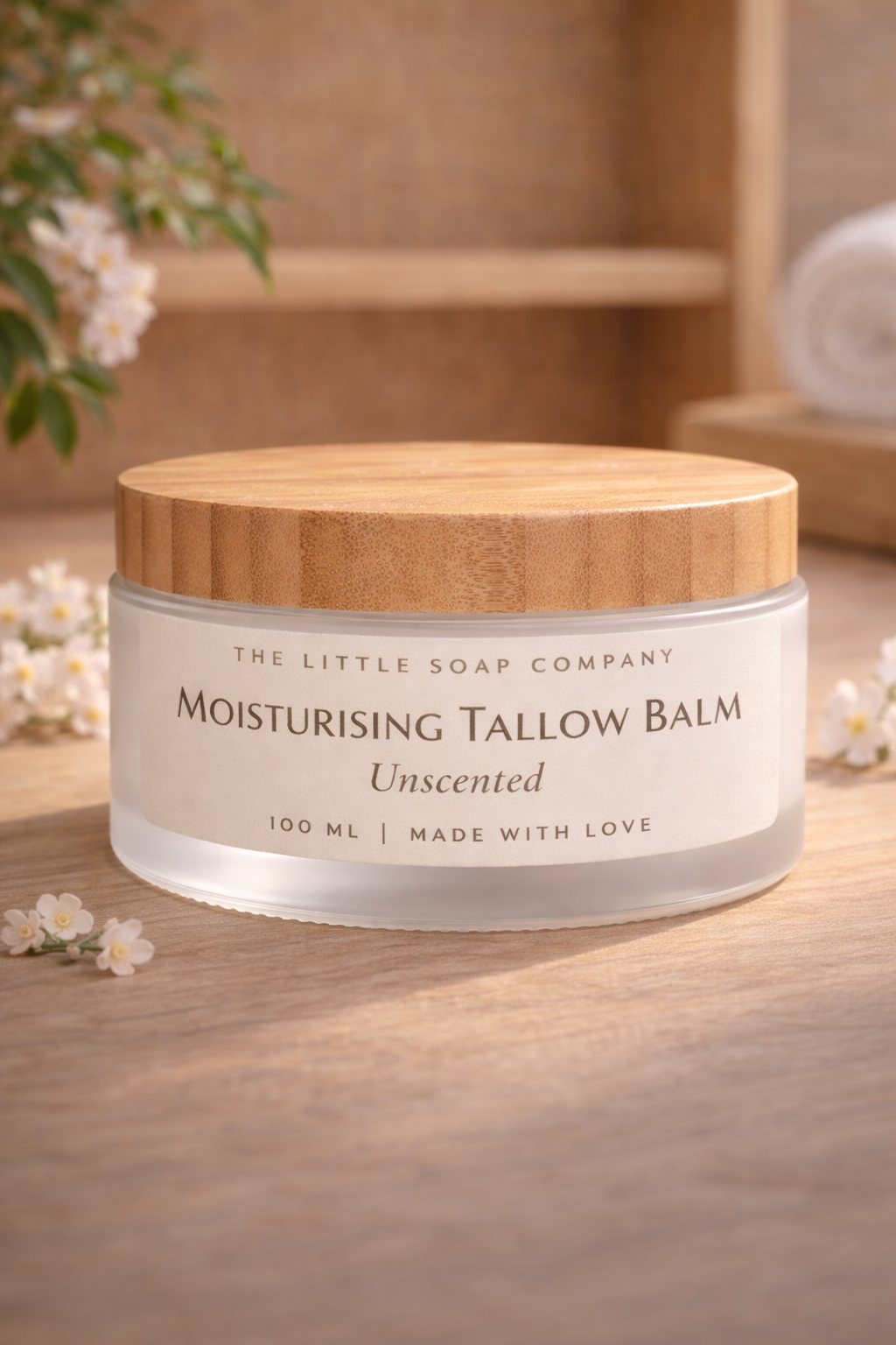 100 ml Unscented Moisturising Tallow Balm – Grass Fed & Fragrance Free